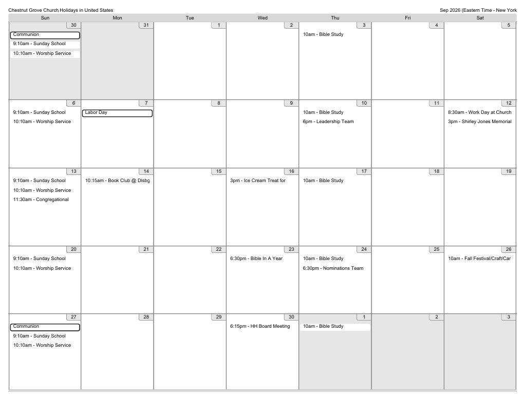 September 2026 Calendar